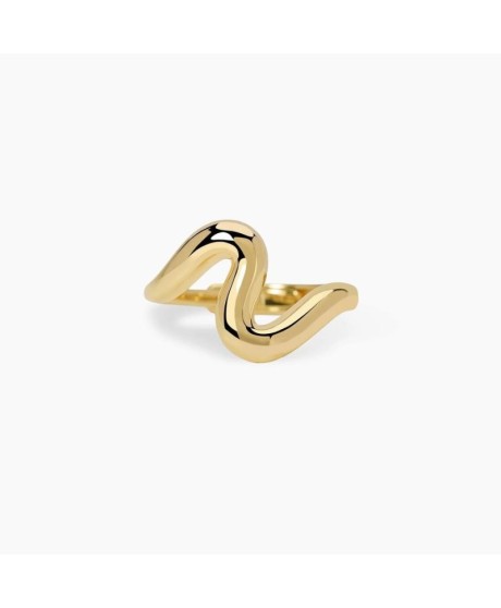 Anello wavy in argento dorato regolabile [2ac87723]
