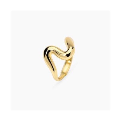 Anello wavy in argento dorato regolabile [44f3f52a]