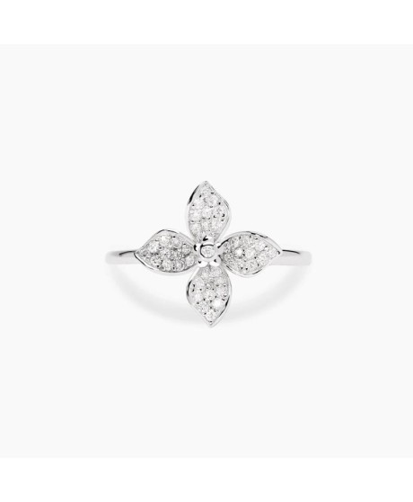 Anello in argento con fiore in zirconi [89b2082b]