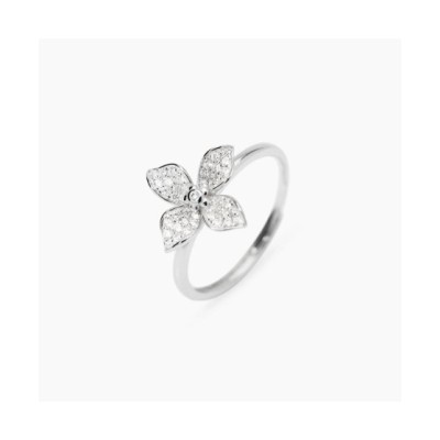 Anello in argento con fiore in zirconi [e7898a22]