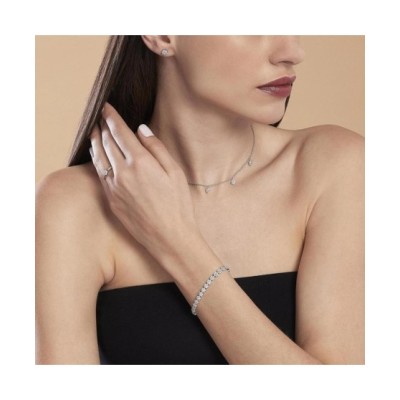 Bracciale in argento con zirconi a forma di fiore [a57b9a7f]