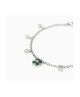 Bracciale in argento con quadrifoglio e smeraldi sintetici [a5cafa84]