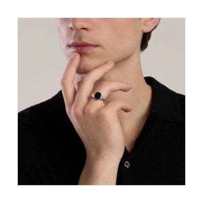 Anello KINGSTONE ovale in argento e onice [65262a8c]