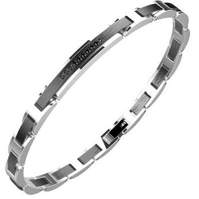 Bracciale Zancan Uomo Acciaio e Spinelli neri - EHB357 [aa4fbc1e]