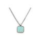 Collana catena grumetta con pendente turchese quadrato 13CN043-T [2715236d]