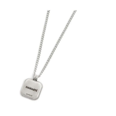 Collana catena grumetta con pendente turchese quadrato 13CN043-T [492ea164]