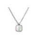 Collana catena grumetta con piastrina quadrata pendente 13CN043-W [aee04a6f]