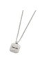 Collana catena grumetta con piastrina quadrata pendente 13CN043-W [77c60962]