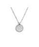 Collana catena grumetta con piastrina tonda pendente 13CN044-W [bacba994]