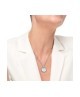 Collana catena grumetta con piastrina tonda pendente 13CN044-W [63edea99]