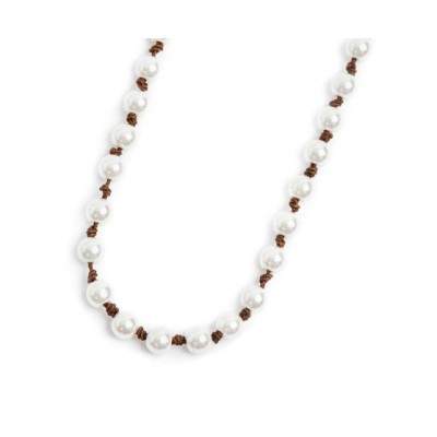 Collana cordino marrone con perle 13CO051-W [06fed9bd]