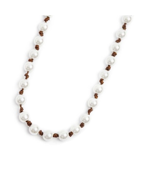 Collana cordino marrone con perle 13CO051-W [06fed9bd]