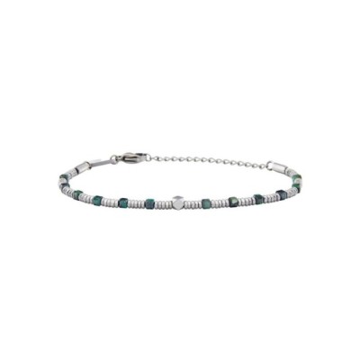 BRACCIALE UOMO IN ACCIAIO E RADICE DI SMERALDO TJ3647 [cd4e13be]