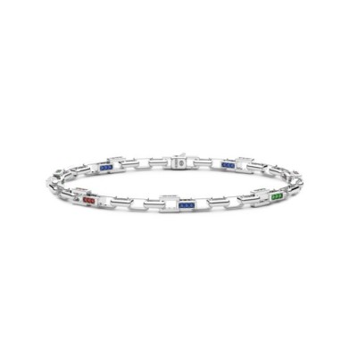 Bracciale Uomo Zancan Tennis Argento 925 Quarzi Naturali Colorati ESB320-BRV [70cc9878]