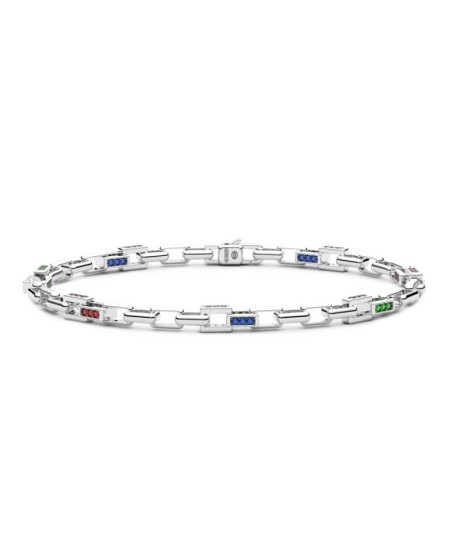 Bracciale Uomo Zancan Tennis Argento 925 Quarzi Naturali Colorati ESB320-BRV [70cc9878]