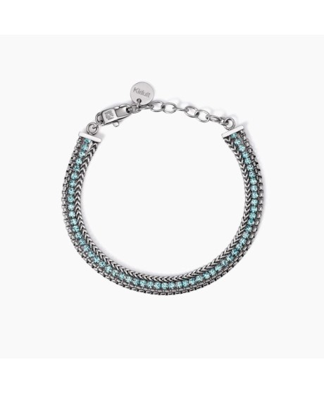 Bracciale con due catene e tennis azzurro 831027 [4976fcb4]