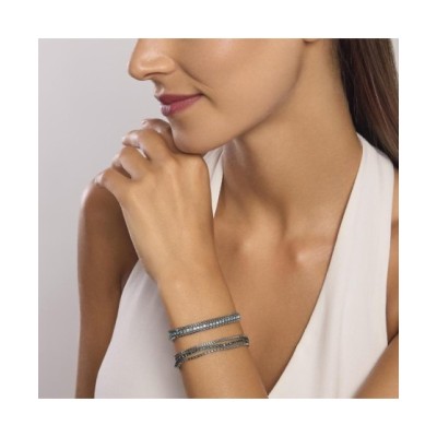 Bracciale con due catene e tennis azzurro 831027 [274d7ebd]