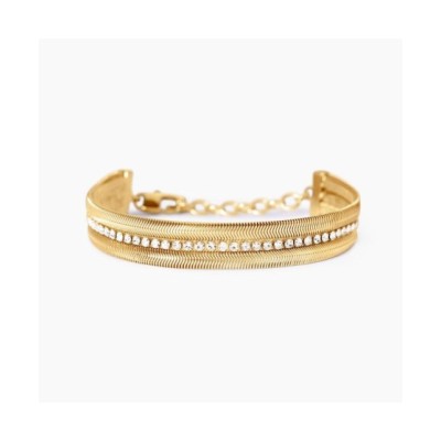 Bracciale dorato con doppia catena e tennis 831013 [3b76e9d3]
