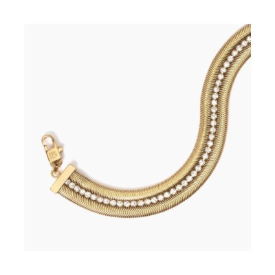 Bracciale dorato con doppia catena e tennis 831013 [554d6bda]
