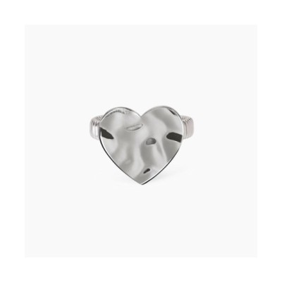 Anello con cuore effetto martellato 821002 [1a280b41]