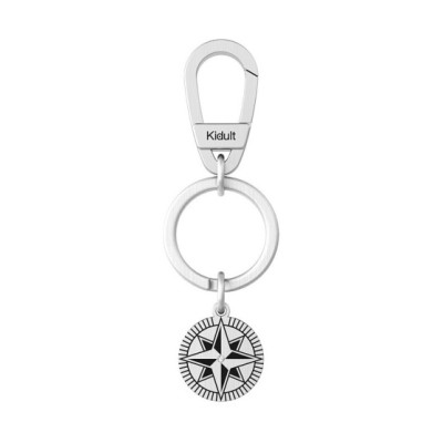 Portachiavi uomo con ciondolo rosa dei venti 781017 [51b1250a]