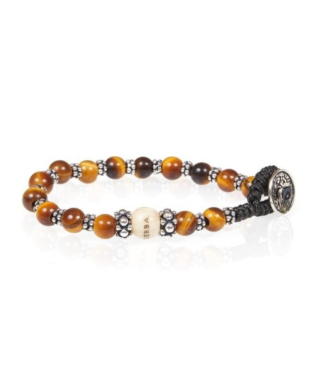 Bracciale Unisex Cordoncino GERBA LAB063 con Pietre Naturali e Chiusura Cappio [0753dffd]