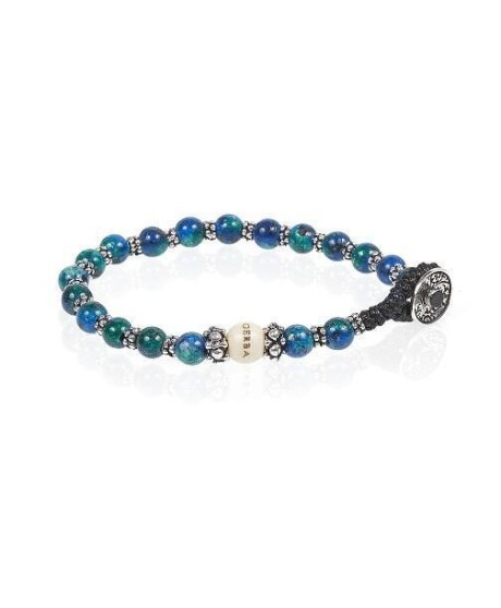 Bracciale Unisex in Argento con Lapis Afgano e Chiusura a Bottone LAB 067 [1be1bdfa]