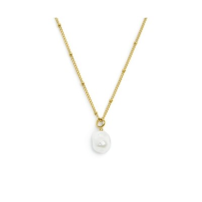 Collana catena grumetta con sfere e perla irregolare pendente 33CN0035G-W [e489fbb5]