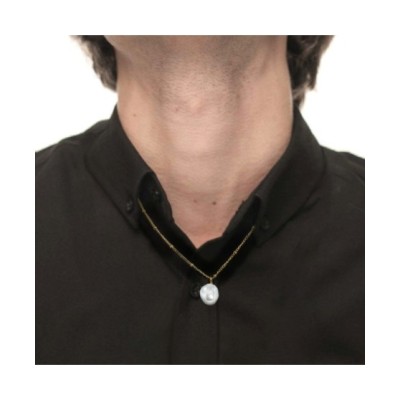 Collana catena grumetta con sfere e perla irregolare pendente 33CN0035G-W [8ab279bc]