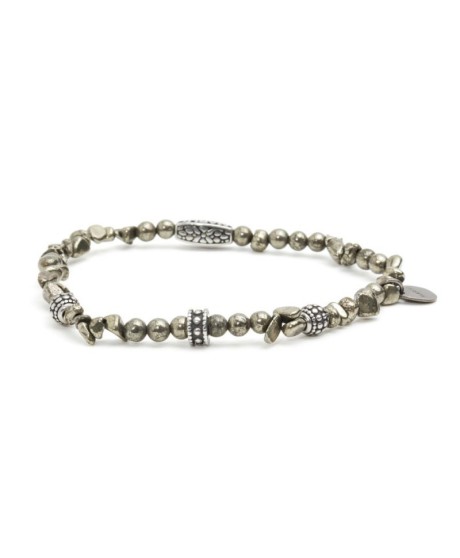 BRACCIALE PIETRE CON INSERTI IN ACCIAIO 13BR076-02L [f8d05248]