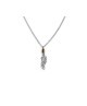 Collana Unisex piuma pendente con occhio di tigre ovale - 13CO0154-M [7071a1a2]