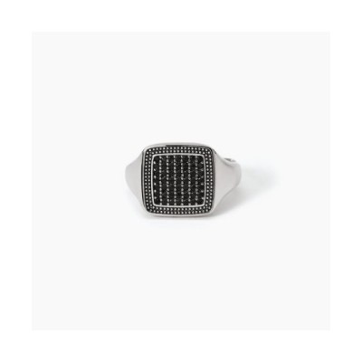 Anello chevalier con pavè nero PRIMO CAPITANO 523322 [cfdd3df5]