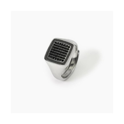 Anello chevalier con pavè nero PRIMO CAPITANO 523322 [a1e6bffc]