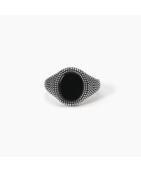Anello chevalier con agata nera MASCALZONE 523325 [5a9a36f0]