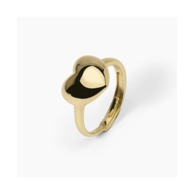 Anello chevalier con cuore in argento dorato DON'T SAY LOVE 523380 [7c0ffeba]