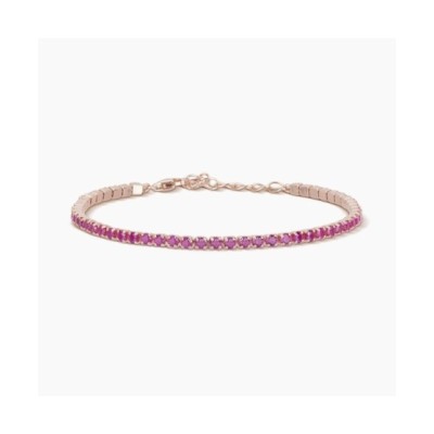 Bracciale tennis regolabile rosato rubini sintetici MINI TENNIS 533327 [45abd0bc]