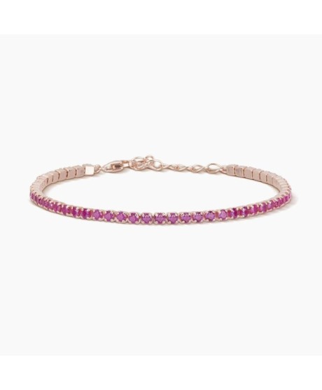 Bracciale tennis regolabile rosato rubini sintetici MINI TENNIS 533327 [45abd0bc]