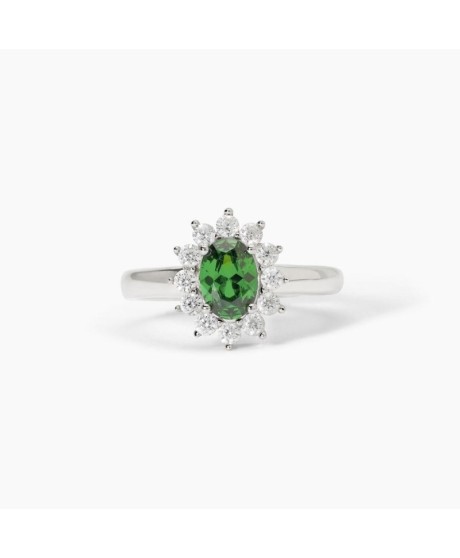 Anello in argento con smeraldo sintetico ovaleCOOL OR RÉTRO? [15b213e5]