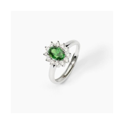 Anello in argento con smeraldo sintetico ovaleCOOL OR RÉTRO? [7b8991ec]