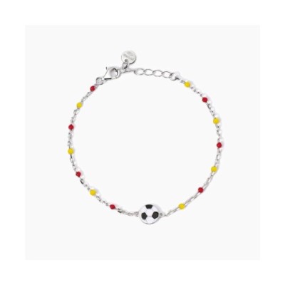 Bracciale con pallone e inserti gialli e rossi W Il Football 533929 [73ec3565]