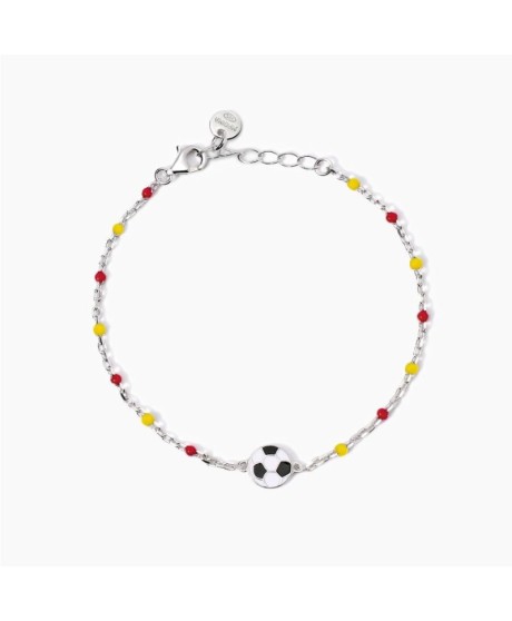 Bracciale con pallone e inserti gialli e rossi W Il Football 533929 [73ec3565]