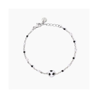 Bracciale con pallone e inserti bianchi e neri W Il Football 533931 [fc129db7]