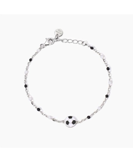 Bracciale con pallone e inserti bianchi e neri W Il Football 533931 [fc129db7]