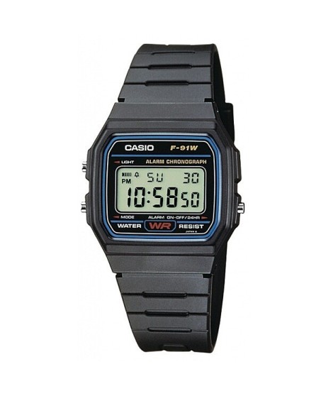 Casio Collection Nero orologio uomo F-91W-1YEG [411025fe]