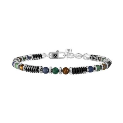 Bracciale uomo con giada e pietre Mantra della felicitÀ [c7fef3c1]