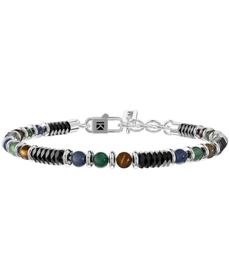 Bracciale uomo con giada e pietre Mantra della felicitÀ [c7fef3c1]