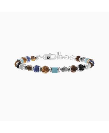 Bracciale uomo con agata nera e pietre Style 28 - 732300 [e570aaa9]