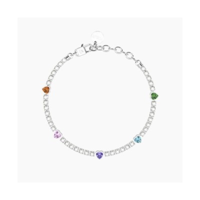 Bracciale tennis in cristalli e cuori multicolor 732360 [572fc760]