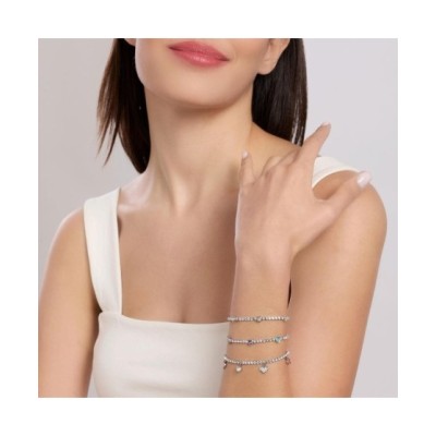 Bracciale tennis in cristalli e cuori multicolor 732360 [527f807e]