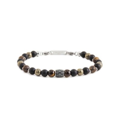 Bracciale in acciaio e sfere di pietre 13BR109 [01b532a0]